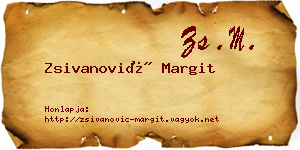 Zsivanović Margit névjegykártya